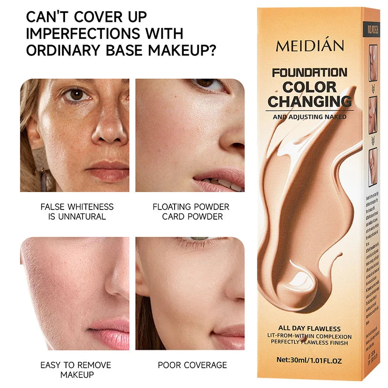 Fond de teint magique liquide changeant de couleur mat doux longue tenue hydratant base maquillage vente en gros
