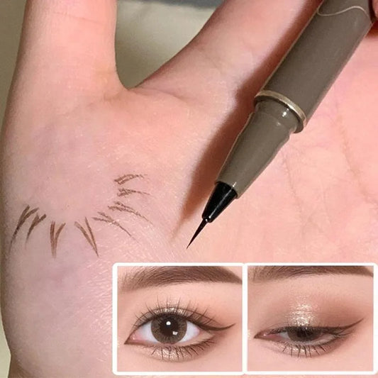 Eyeliner liquide waterproof, séchage rapide, ultra-fin, mat noir et marron, longue tenue, crayon soyeux, maquillage yeux, cadeau
