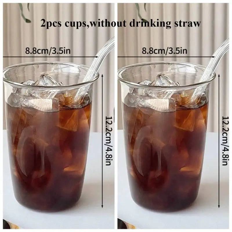 Aesthetic Glass Cups Set – Iced Coffee, Latte, Cocktail & Wine Glass Drinkware Collection