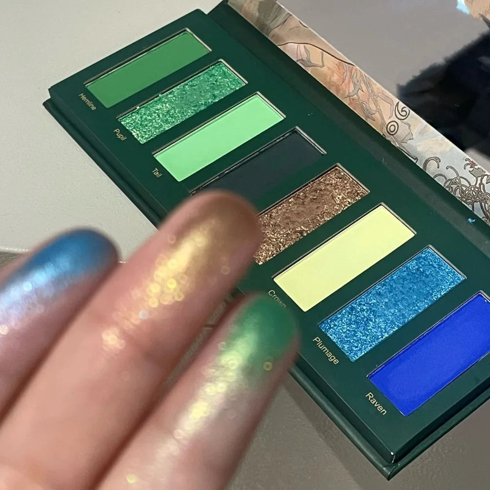 Palette fards à paupières 8 couleurs, effet peinture à l’huile, multichrome smoky punk, scintillante, maquillage festival