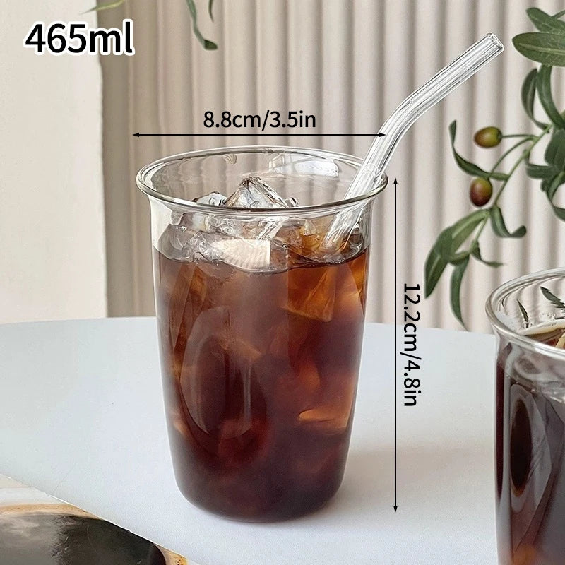 Aesthetic Glass Cups Set – Iced Coffee, Latte, Cocktail & Wine Glass Drinkware Collection