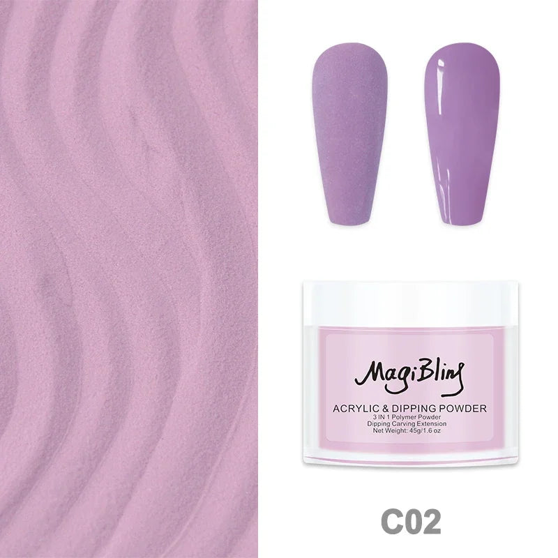 45g Large Acrylic Powder Red Brown Color Nail Extension Tip Engraving 3D Pattern Dust Powder Manicure Professional Nail Supplies