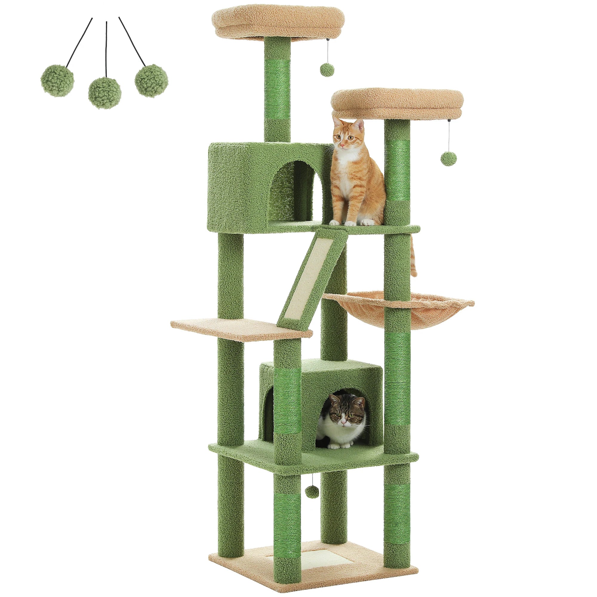 Multi-Level Cat Tree Tower – Cat Condo, Hammock & Scratching Activity Center