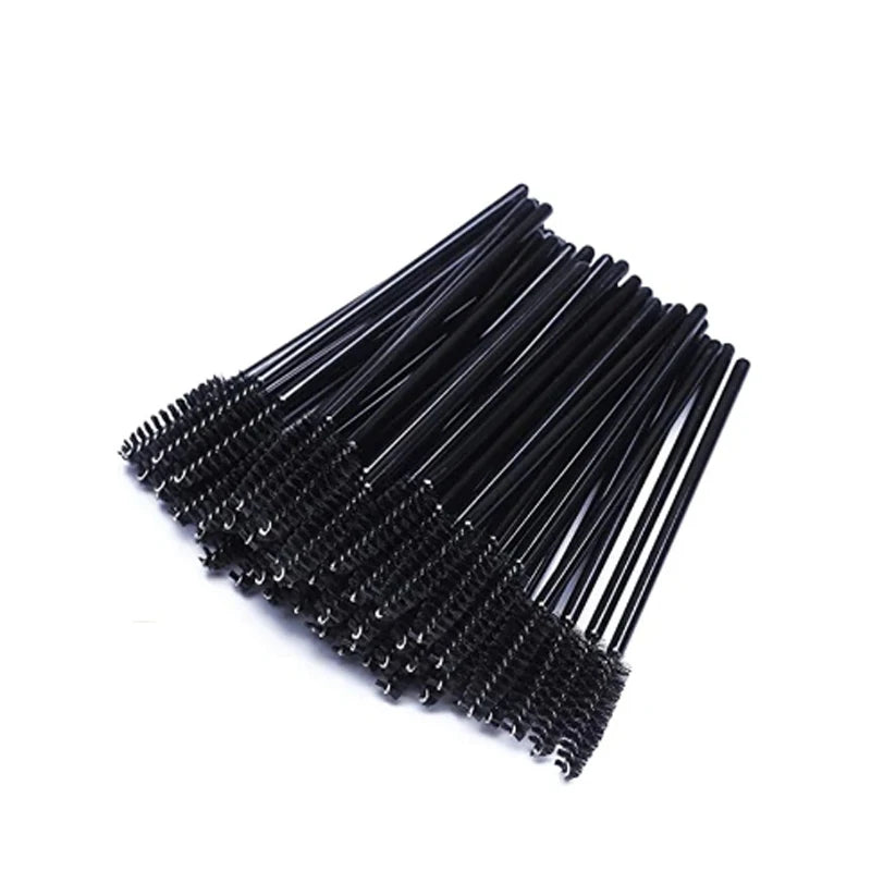 Lot de 5 ou 50 pinceaux maquillage nylon jetables brosse cils et sourcils peigne pour extensions et mascara