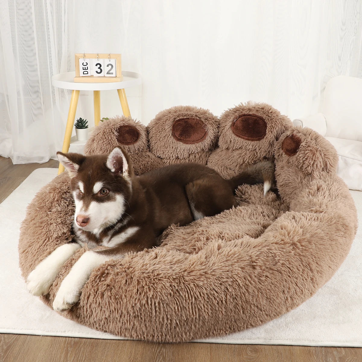 Fluffy Plush Pet Bed – Warm Sofa Bed for Dogs & Cats