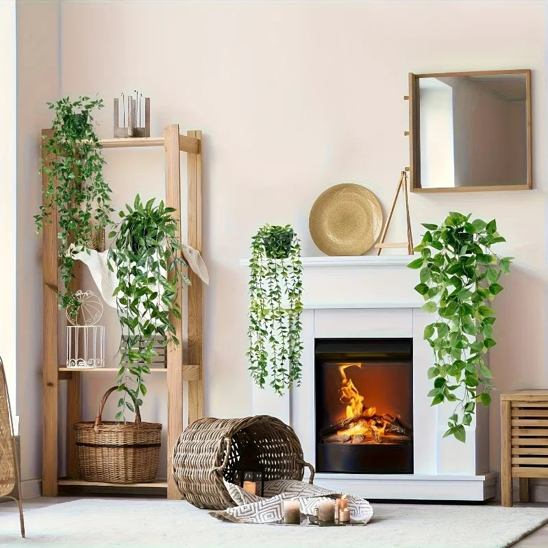 4PCS Artificial Hanging Greenery Set – Realistic Ivy Vine Décor