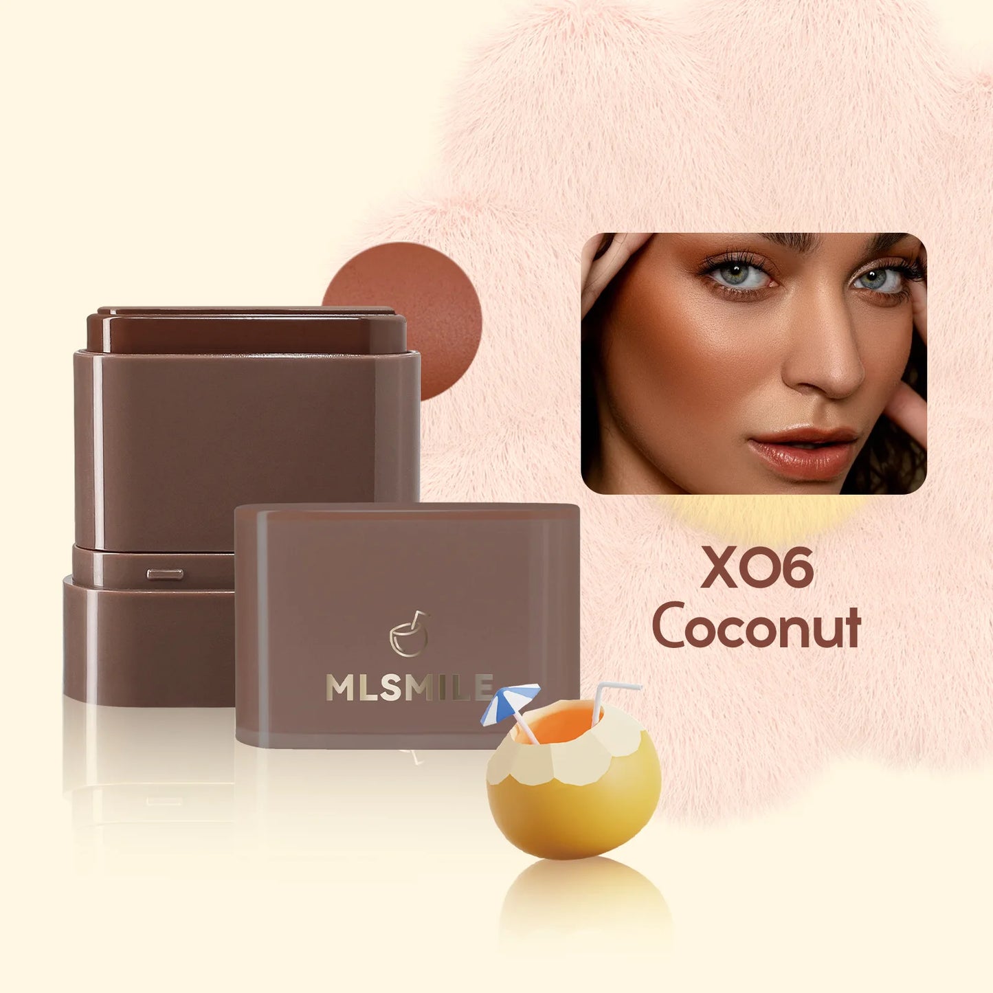 Blush Stick Longue Tenue 2 en 1 — Teinte pour Lèvres et Joues, Waterproof, Saveur Fruité, Crème Illuminatrice pour Contouring, Texture Crémeuse et Facile à Estomper