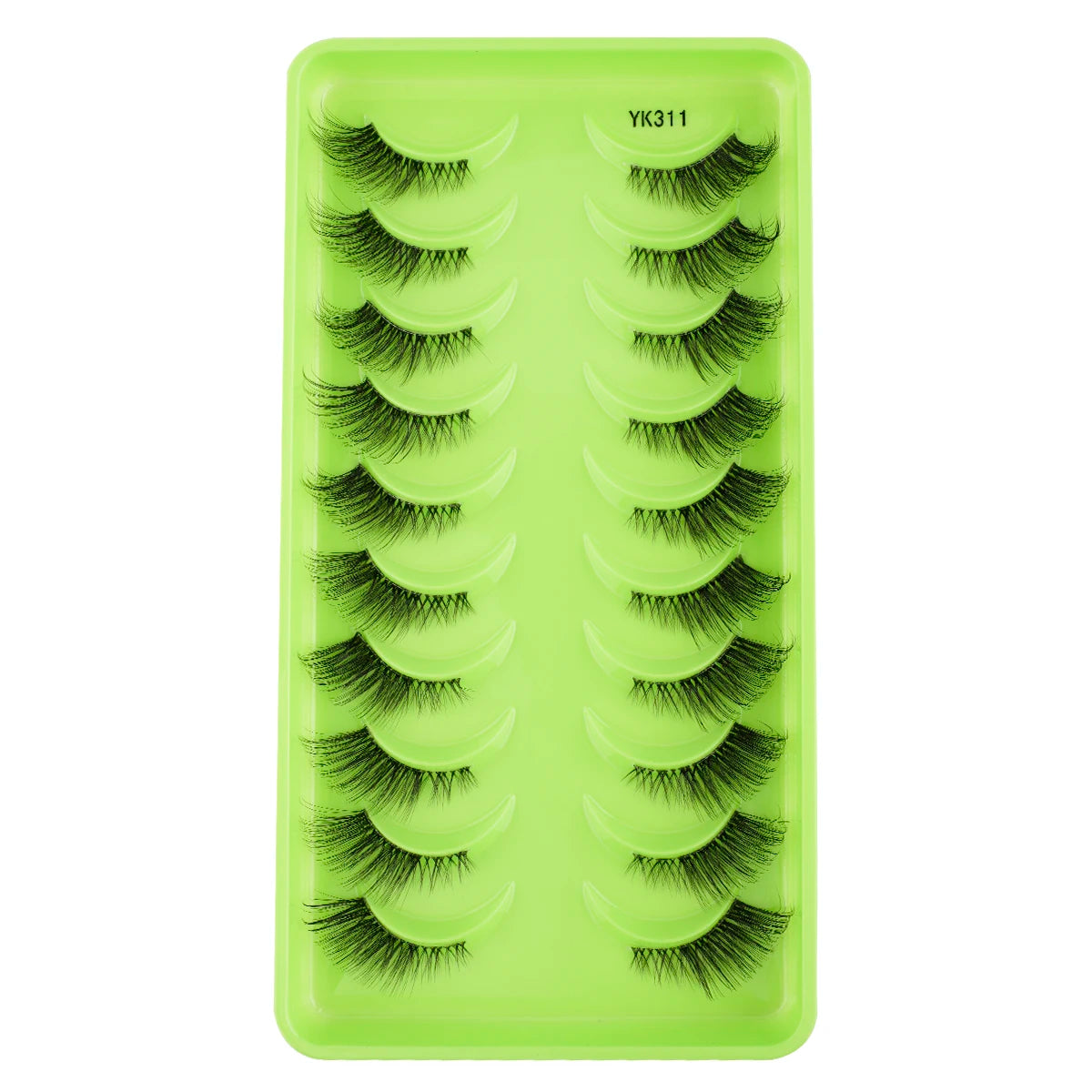 Nouveaux demi-cils – 3 à 10 paires, cils naturels 3D style Cat Eye, tige transparente – Extensions de faux cils pour maquillage