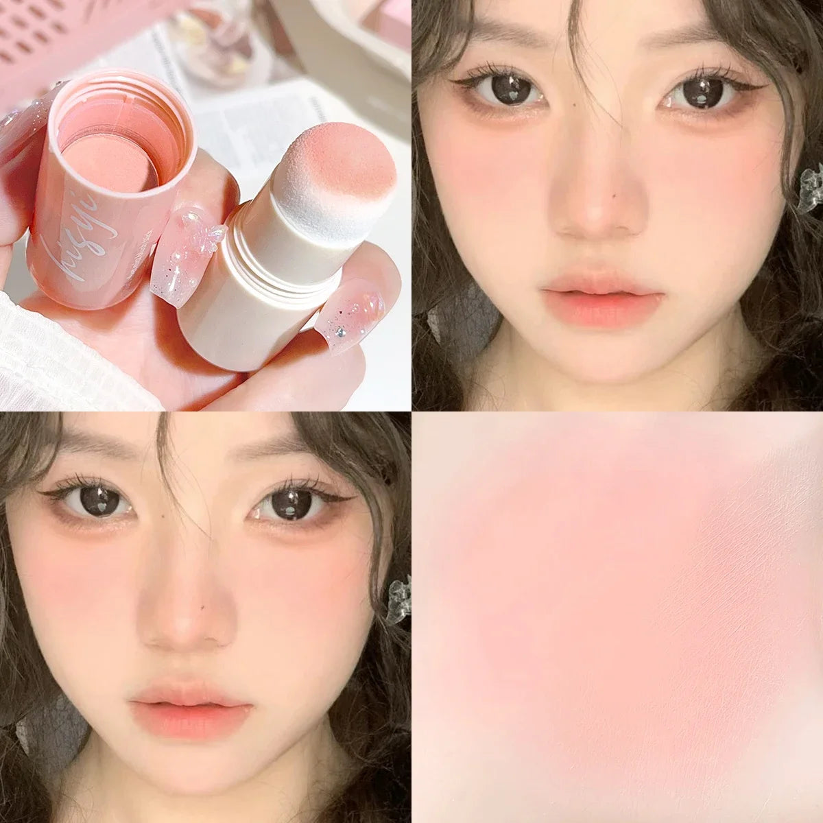 Stick Blush Velours Rose – Fini Mat Naturel, Imperméable, Utilisable sur les Lèvres et les Joues, Maquillage Portable et Facile à Appliquer