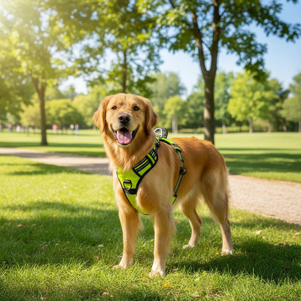 Adjustable No-Pull Dog Harness – Reflective Front-Clip Harness with Handle