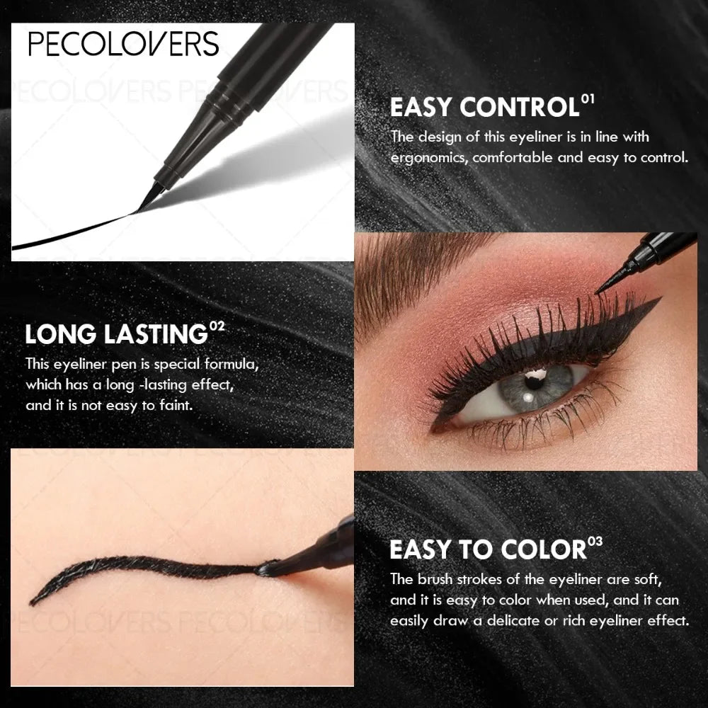 3 pcs Eyeliner Liquide Noir – Étanche, Séchage Rapide, Crayon Yeux, Maquillage pour Femmes, Cosmétiques