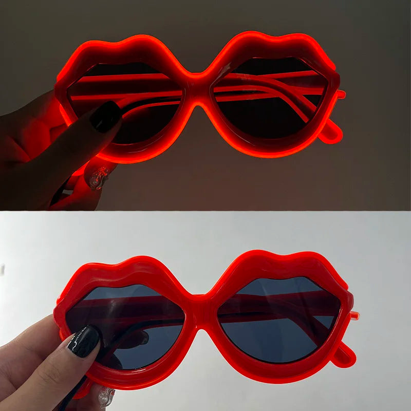 1 pièce – Lunettes « Kiss Me » rouges en forme de lèvres | Lunettes de soleil mignonnes pour filles et femmes