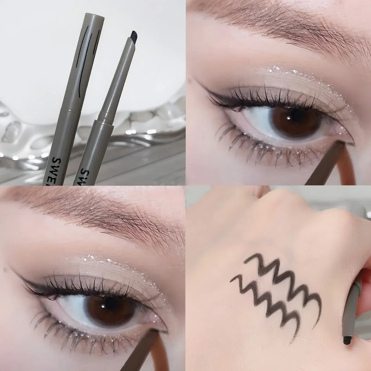 Crayon Eyeliner– Mat Naturel, Rouge Vin, Facile à Appliquer, Étanche, Maquillage des Yeux, 1 Pc