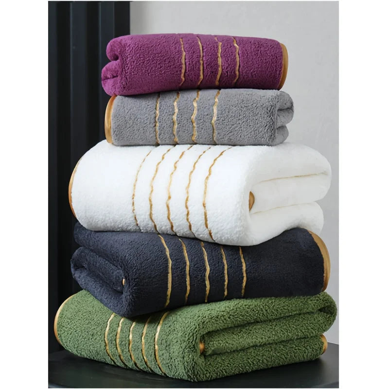 6PCS Luxury Coral Towel Set – Soft Quick-Dry Bathroom Towels
