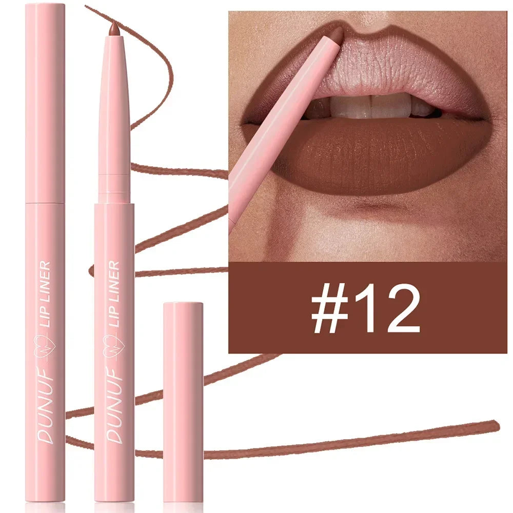 1 Pièce Crayon à Lèvres à Pointe Effilée – Mat, Crémeux, Effet Repulpant, Waterproof, Slim, Longue Tenue, Teintes Nude et Marron