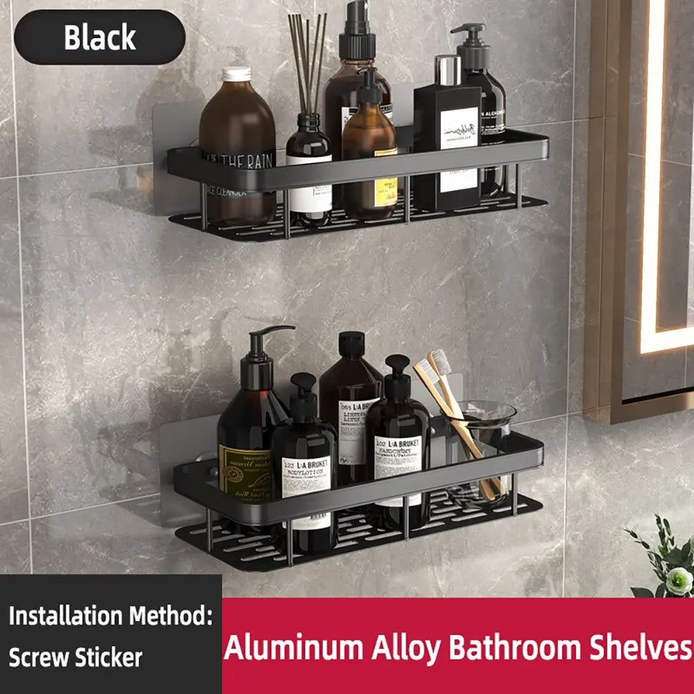 Wall Mounted Bathroom Shower Rack – Corner Shampoo & Towel Storage Shelf