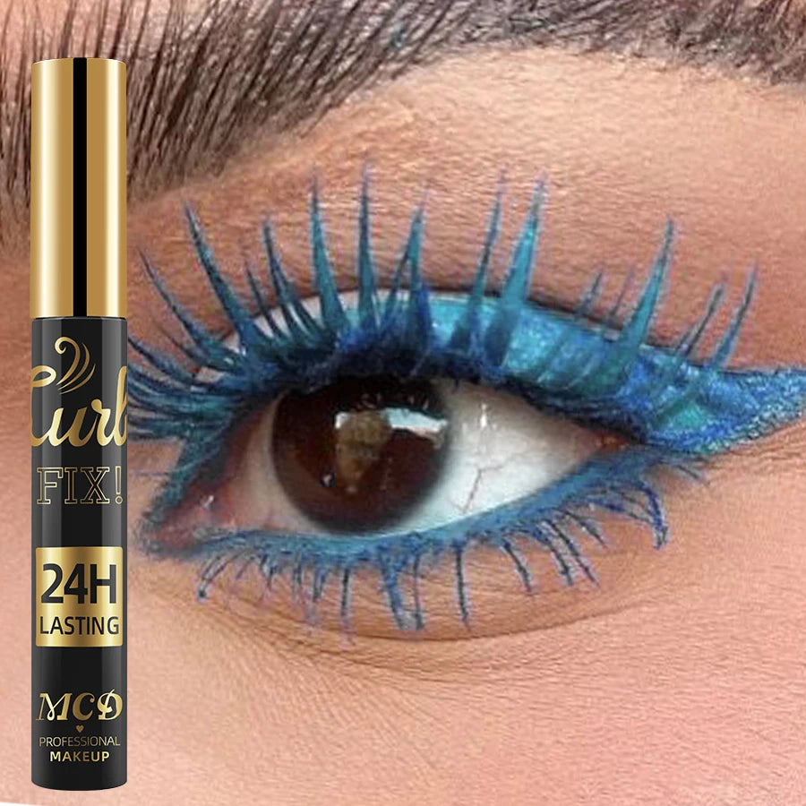 Mascara 5D waterproof vibrant 9 couleurs longue tenue recourbant bleu, vert, noir extensions cils