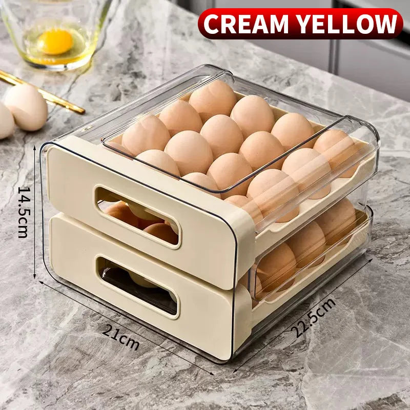 Multi-Layer Egg Storage Container – Refrigerator Drawer Organizer Rack