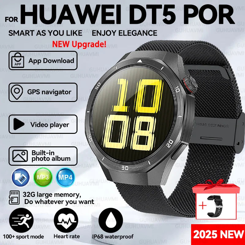 Montre connectée HUAWEI GT 5 Pro, mémoire de 32 go, AGPS Beidou, Navigation, écran saphir, vidéo HD, appel Bluetooth, nouveauté 2025
