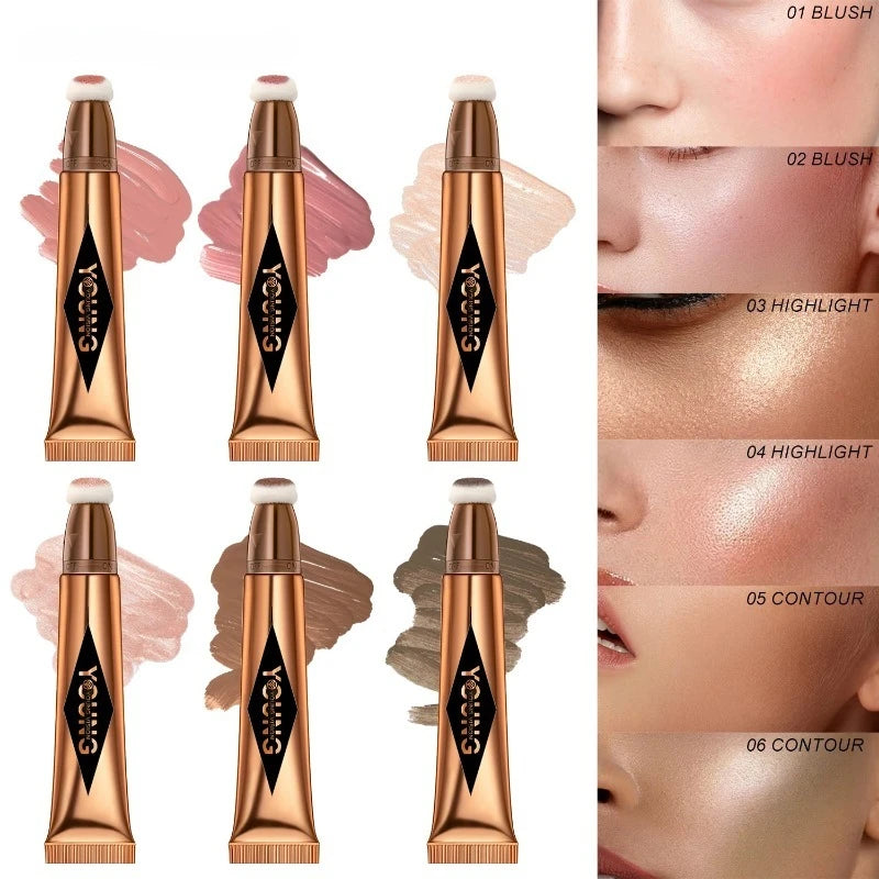 Blush Liquide Multifonction — Pour Visage, Contour et Highlighter, Stick Ombre à Paupières, Durable et Waterproof, Texture Crémeuse et Soie, Tout-en-Un
