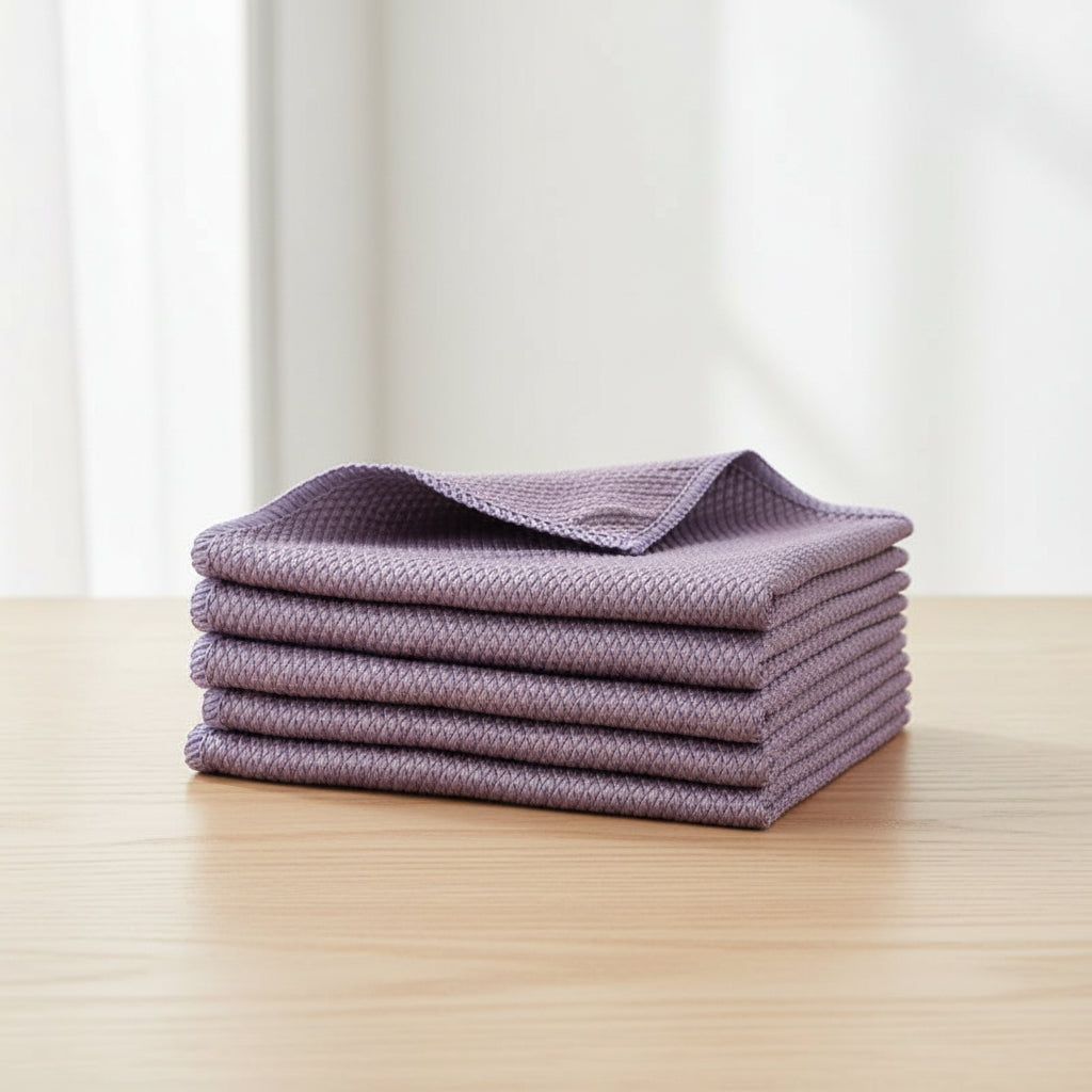 Microfiber Fish Scale Glass Cleaning Cloth – Lint-Free Absorbent Cleaning Towel