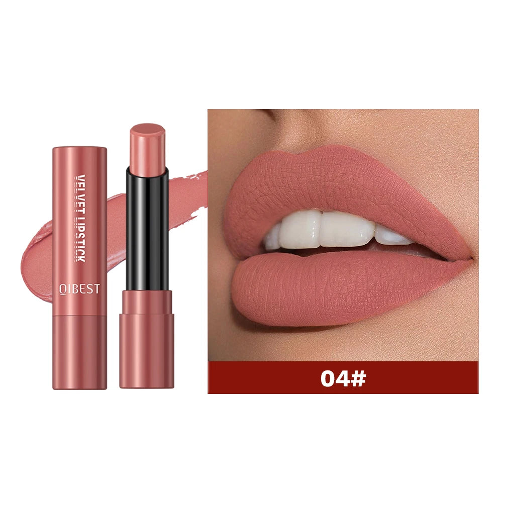 Rouge à Lèvres Nude Mat – Gloss, Haute Pigmentation, Classique et Sexy, Anti-Transfert, Longue Tenue, Teinte Rouge, Cosmétiques