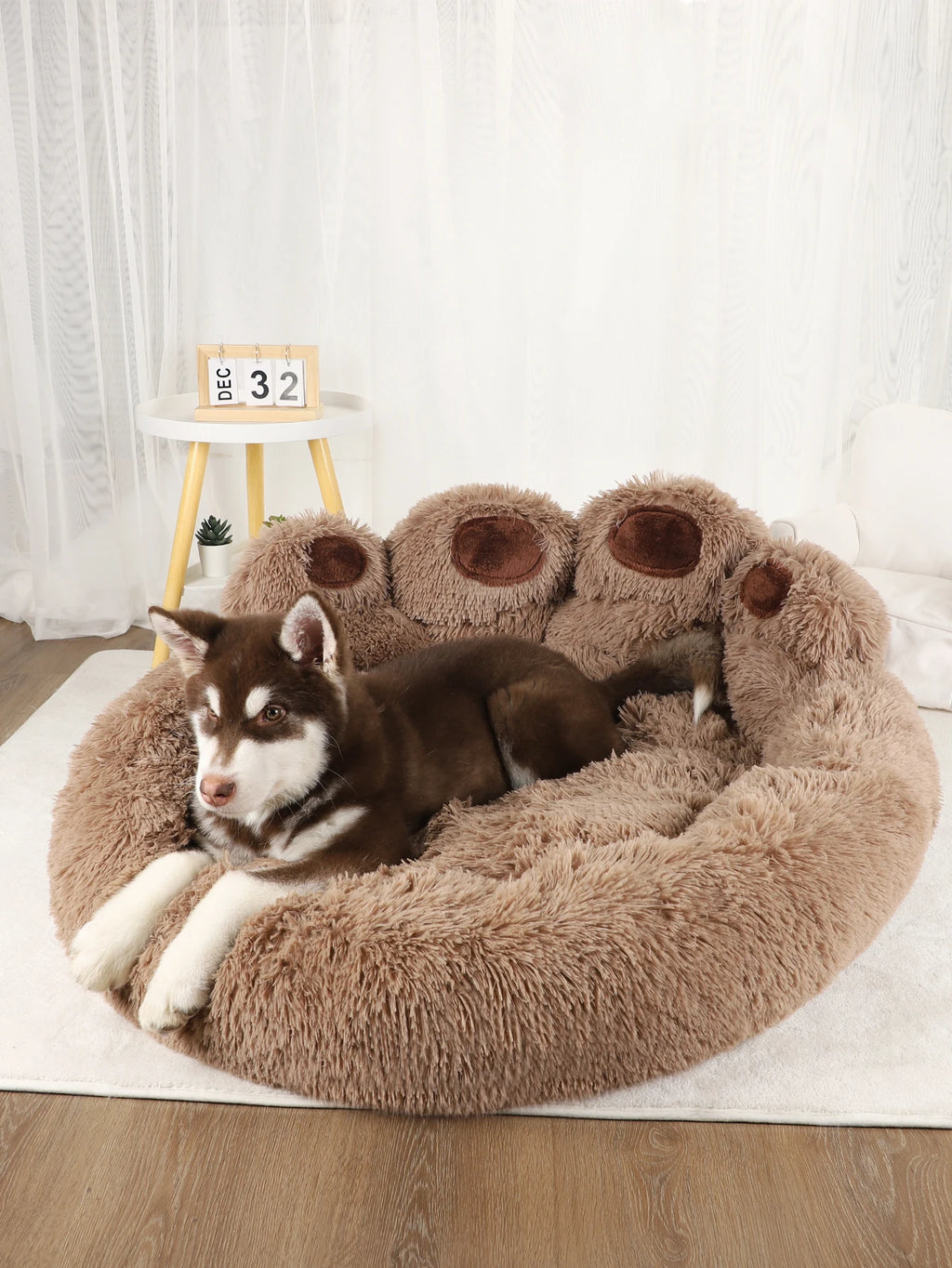 Fluffy Plush Pet Bed – Warm Sofa Bed for Dogs & Cats