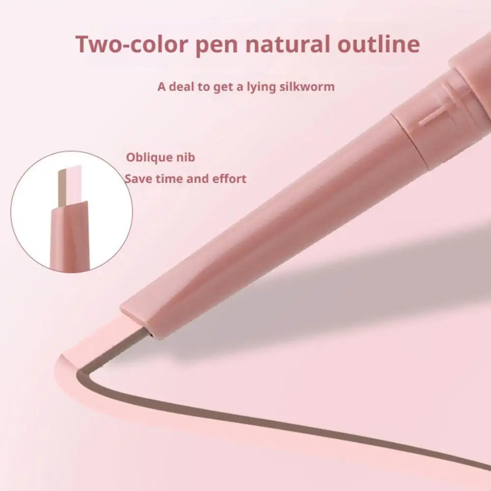 Crayon illuminateur double embout effet ver à soie couché, stylo maquillage, contour des yeux liquide nude, eyeliner et fard à paupières, stick illuminateur pour les yeux
