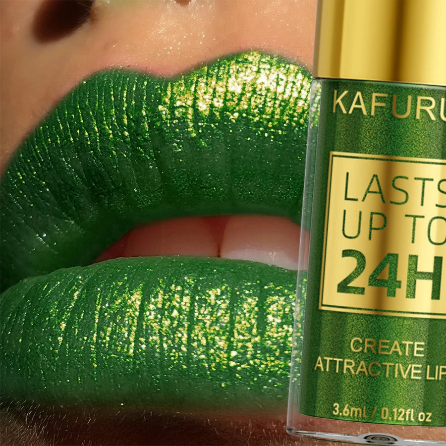 Rouge à lèvres métallique à paillettes, 14 couleurs, brillant, longue durée, liquide imperméable, maquillage, huile, teinte, cadeaux pour W