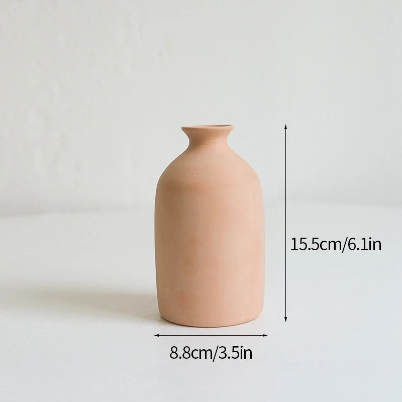 Modern Nordic Ceramic Vase – Minimalist White Flower Vase for Home & Office Decor