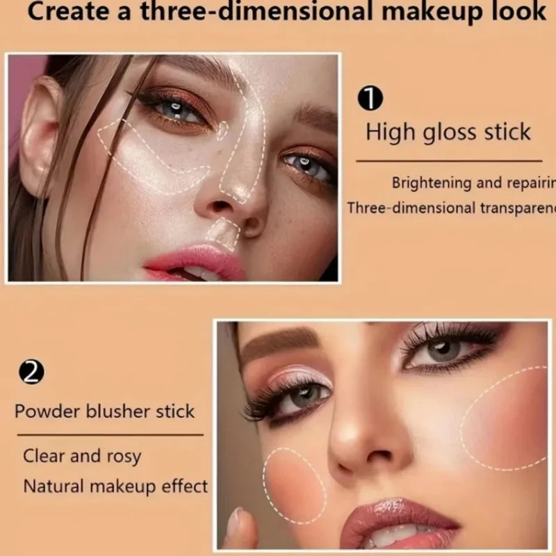 Palette de Blush Monochrome Rose-Orange — Teinte Naturelle pour Joues, Illumine le Visage, Contouring, Poudre Blush pour Maquillage