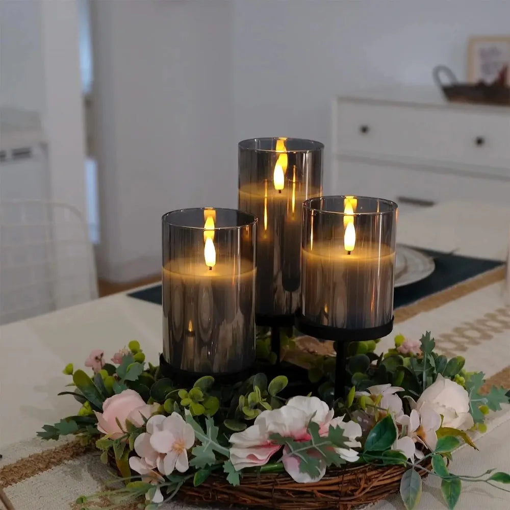 3PCS LED Flameless Candles with Remote Control – Flickering Candle Set for Home & Event Decor