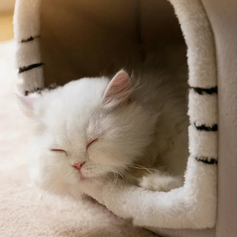 Foldable Cozy Pet House Bed – Warm Cave Bed for Small Dogs & Cats