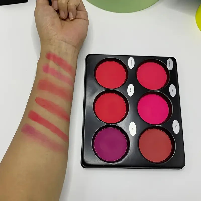 Palette de blush 6 couleurs – Grande palette pour contour naturel et maquillage, ombre à paupières, finition mate – Maquillage longue tenue et correcteur