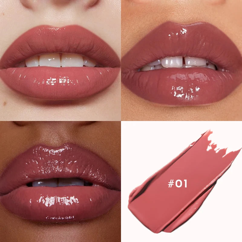 Rouge à lèvres effet miroir aquatique — Finition blanche | Non transférable et résistant aux taches | Hydratant avec effet gloss lumineux | Maquillage lèvres doux et brillant