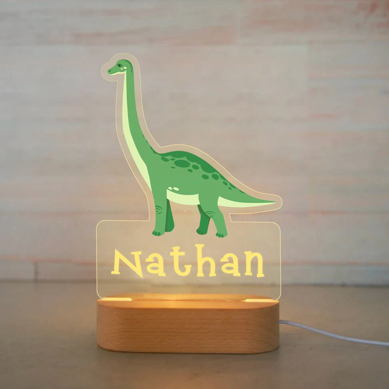 Personalized Animal Night Light with Custom Name – Acrylic LED Lamp for Kids' Bedrooms