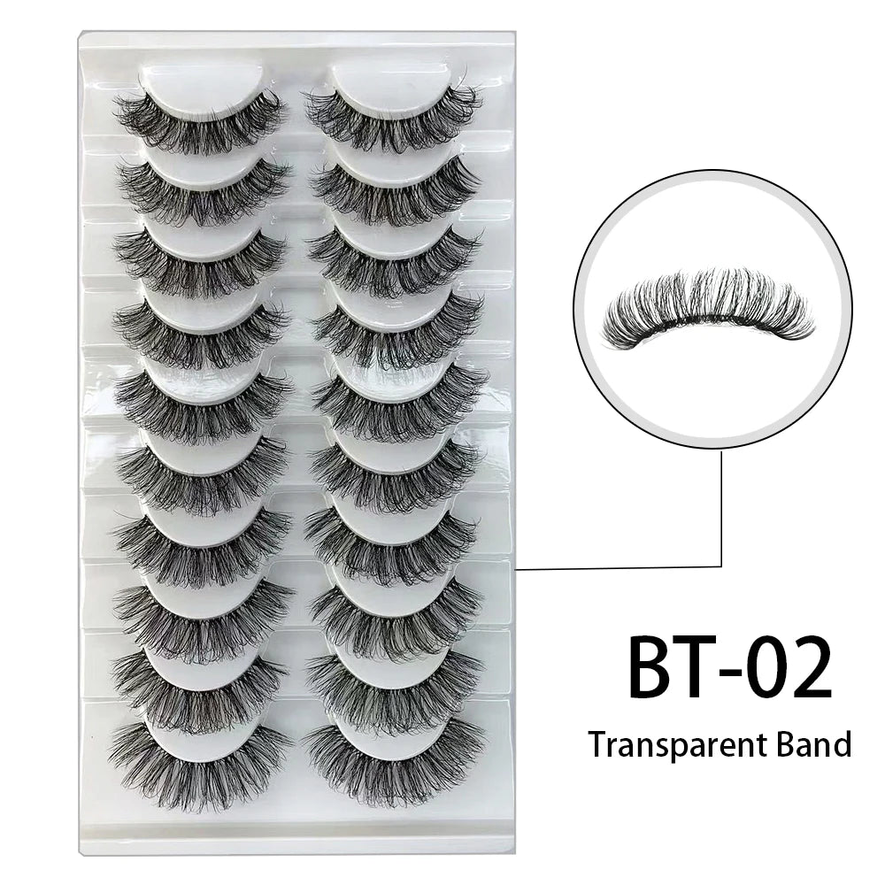 7 à 10 paires de cils – Cils 3D naturels, longs et volumineux, doux et légers – Faux cils sans cruauté pour maquillage