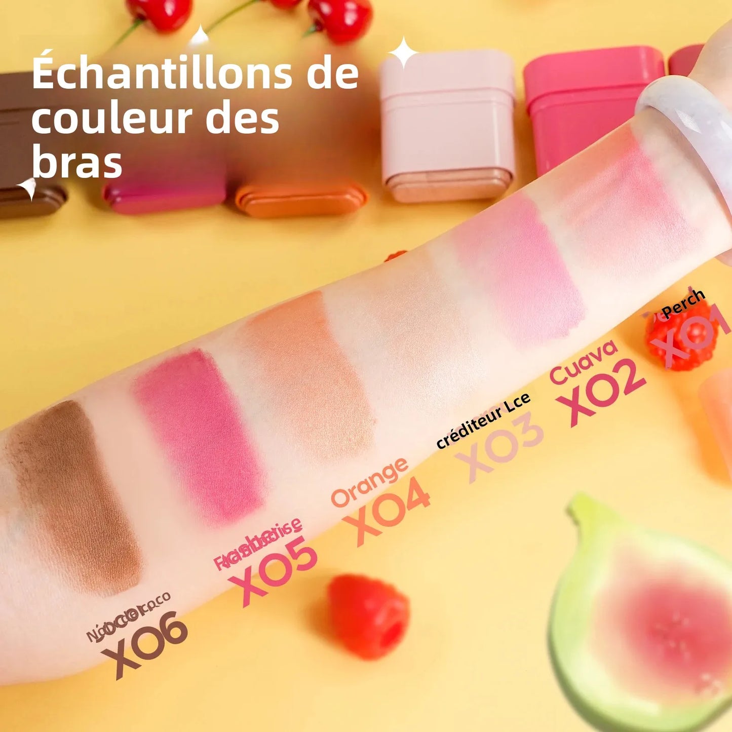 Blush Stick Longue Tenue 2 en 1 — Teinte pour Lèvres et Joues, Waterproof, Saveur Fruité, Crème Illuminatrice pour Contouring, Texture Crémeuse et Facile à Estomper