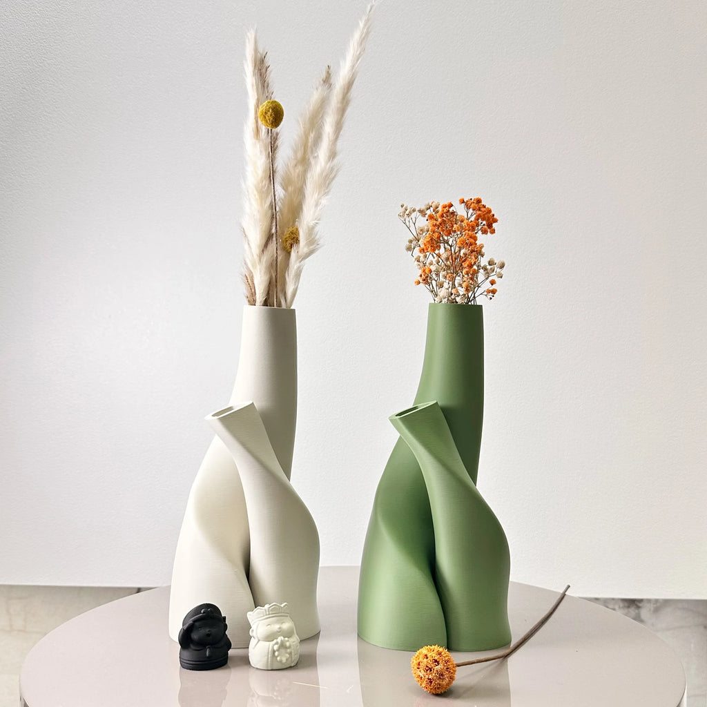 2-Piece Modern Double Vase Set – Creative Decorative Flower Vases for Home Decor