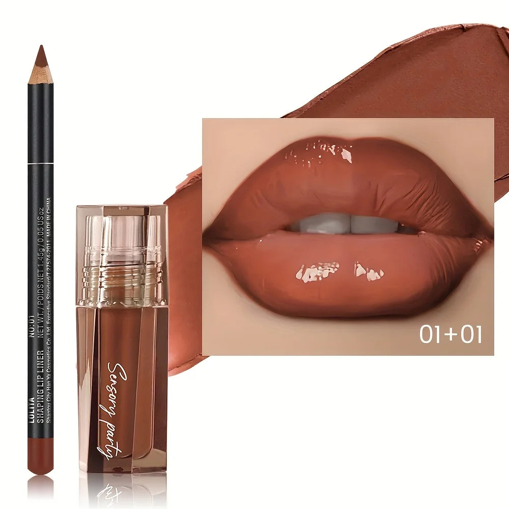 Set Lip Gloss & Crayon Lèvres – Hydratation et Précision 3D
