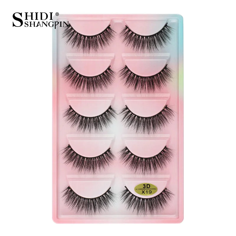 3 à 5 paires – Cils en vison 3D naturels, longs et doux, courts – Faux cils faits main, outil de maquillage pour extension de cils