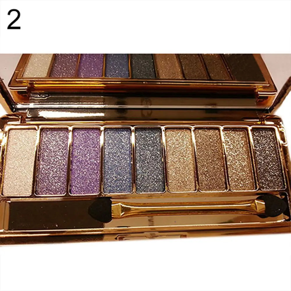 Palette fards à paupières 9 couleurs, mats et pailletés, tons nude, maquillage yeux femmes, vente en gros