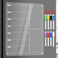 Magnetic Acrylic Weekly Planner for Fridge – Reusable Transparent Calendar Board