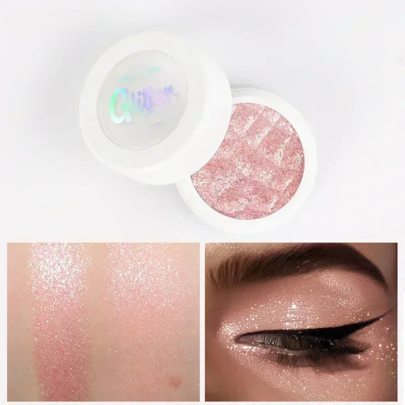 **« Palette fard à paupières monocrome – Nacré blanc, brillant et pailleté »**