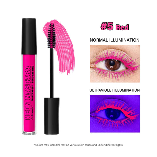 Mascara coloré volume et courbure waterproof longue tenue – bleu, blanc, vert, rose