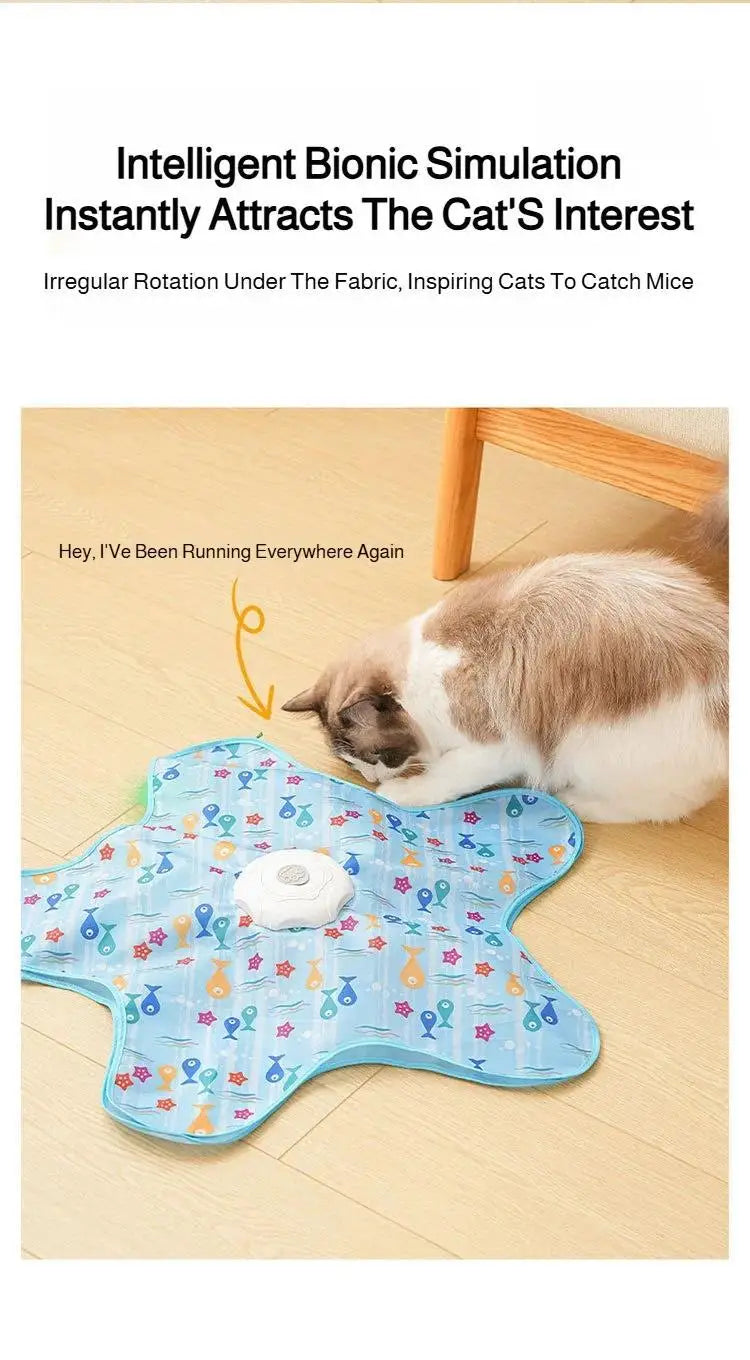 Interactive Hide & Seek Cat Toy with Motion-Activated Squeaky Mouse & Hidden Feathers