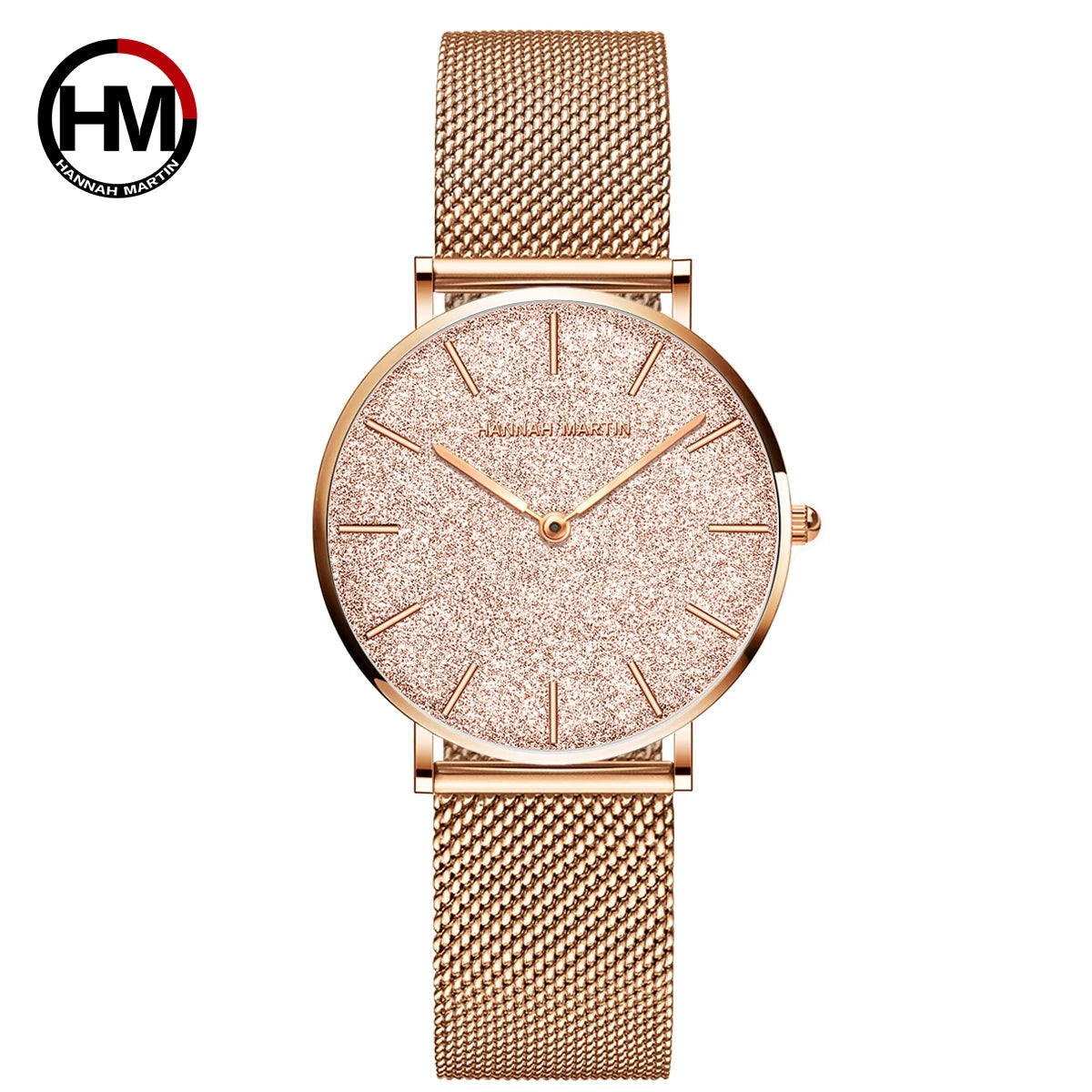 « Montre Femme – Quartz, Étanche, Doré Rose 36 mm »