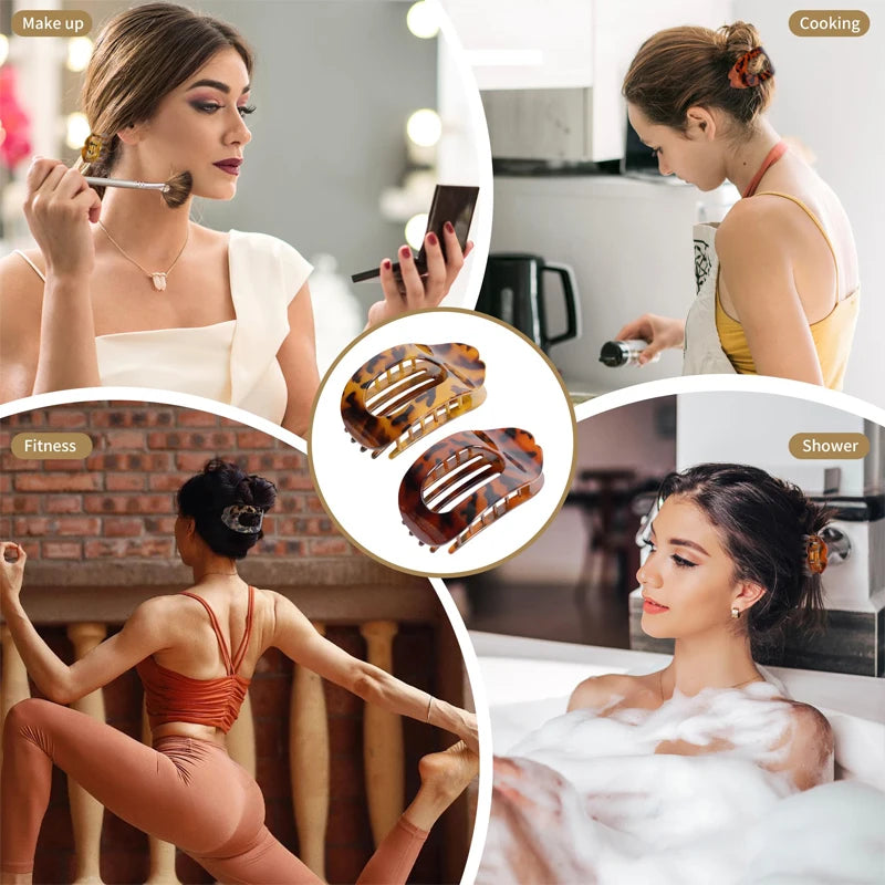 « Pince Cheveux Femme – Léopard, Grande & Plate »