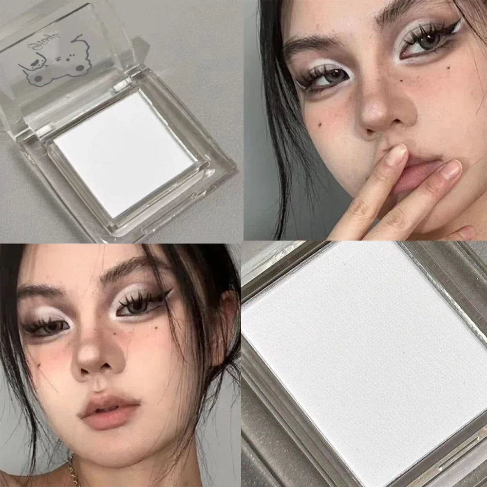 Palette de fards à paupières monochromes mats, poudre illuminatrice lumière naturelle pour un contour des yeux délicat et lumineux