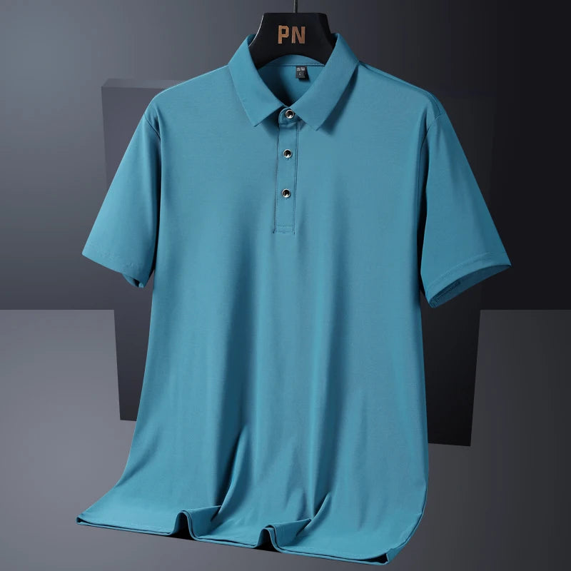 Été grande taille 7xl 8xl 9xl Polo hommes séchage rapide glace soie respirant Polo hommes surdimensionné affaires Polo marque vêtements